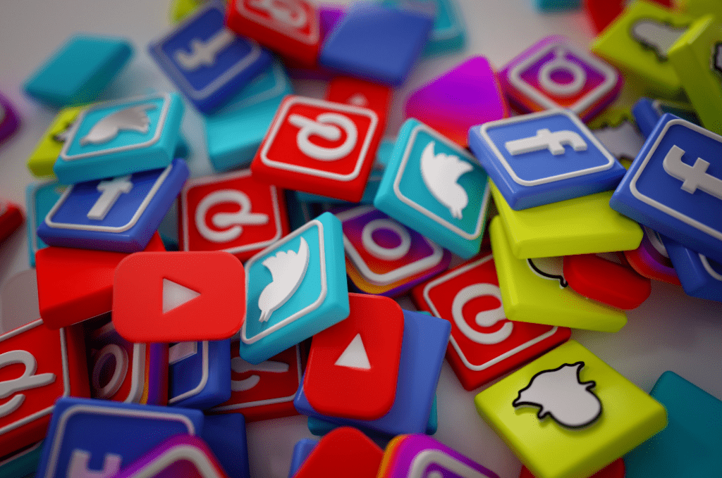 Different social media platform logos