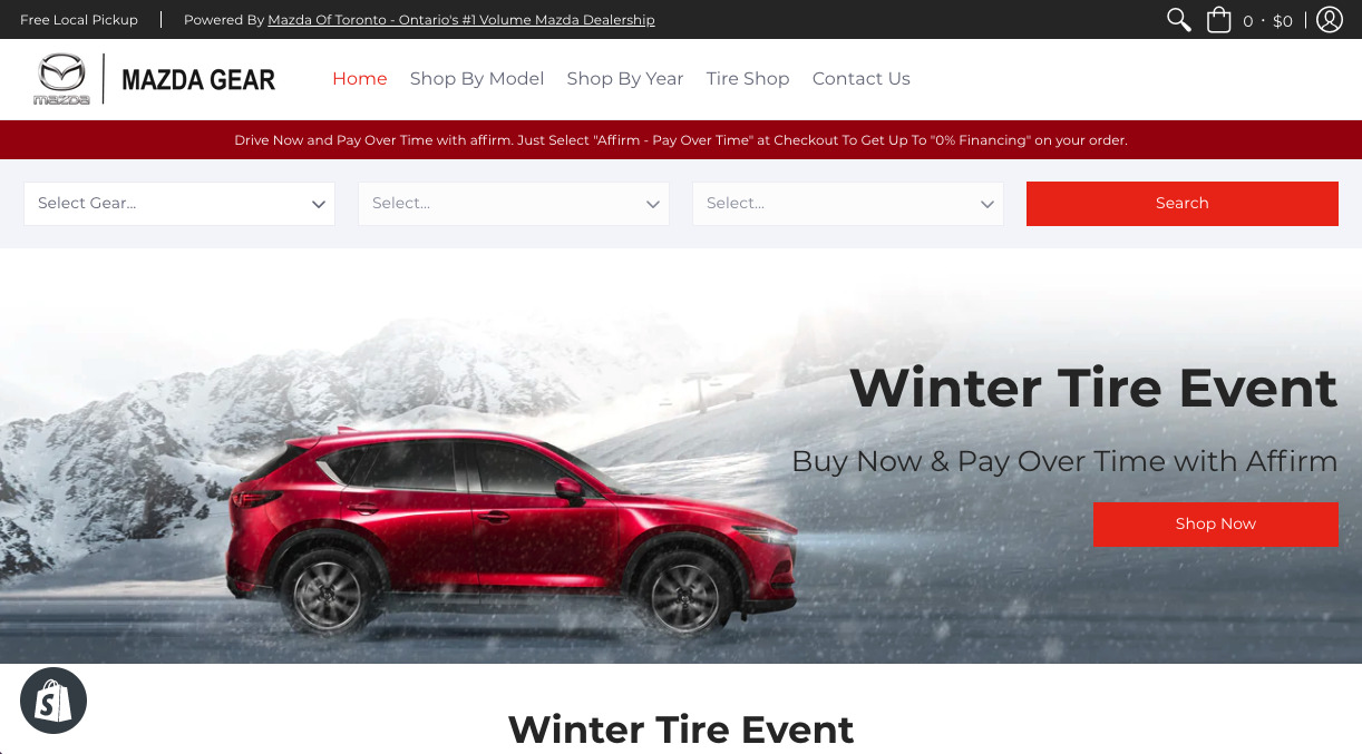 Mazda Gear Webpage image
